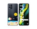 Funda Silicona Transparente para Realme Narzo 50 diseño Playa Dibujos