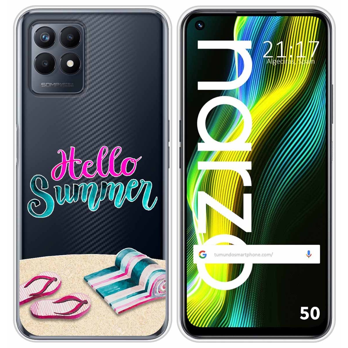 Funda Silicona Transparente para Realme Narzo 50 diseño Summer Dibujos