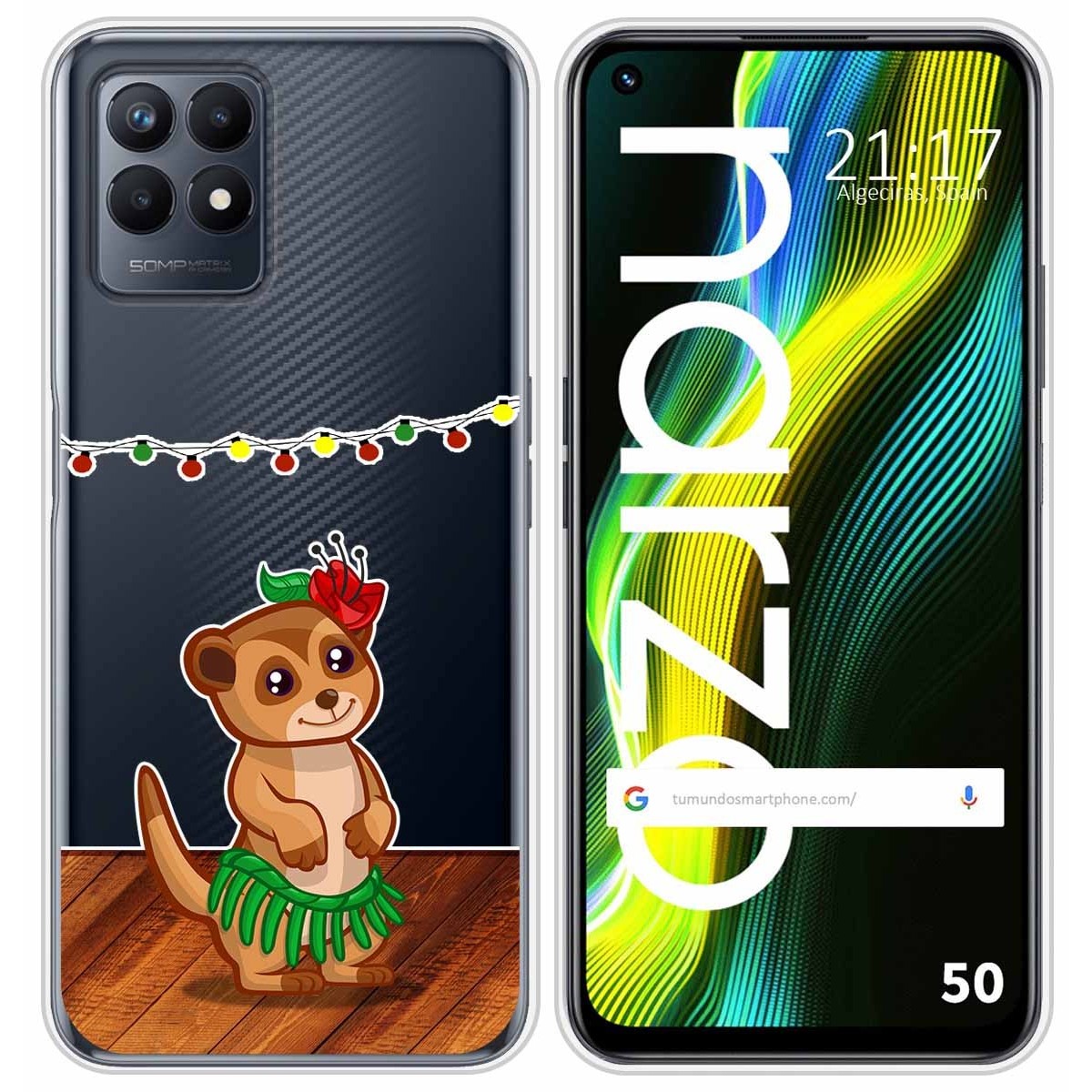 Funda Silicona Transparente para Realme Narzo 50 diseño Suricata Dibujos