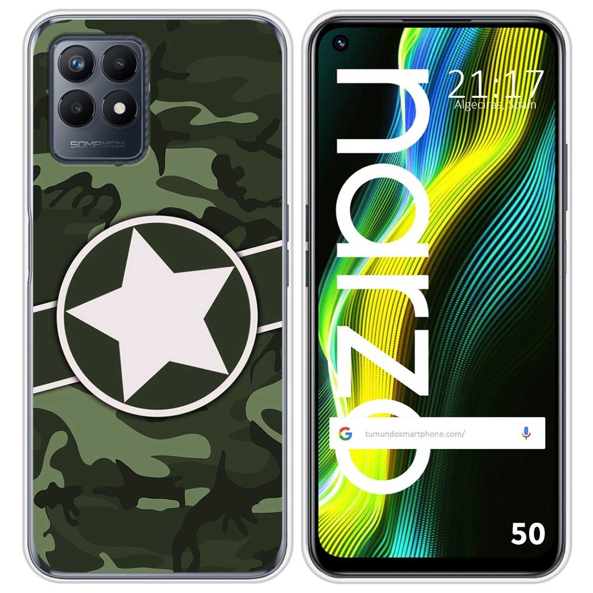 Funda Silicona para Realme Narzo 50 diseño Camuflaje 01 Dibujos