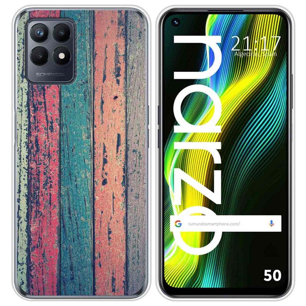 Funda Silicona para Realme Narzo 50 diseño Madera 10 Dibujos