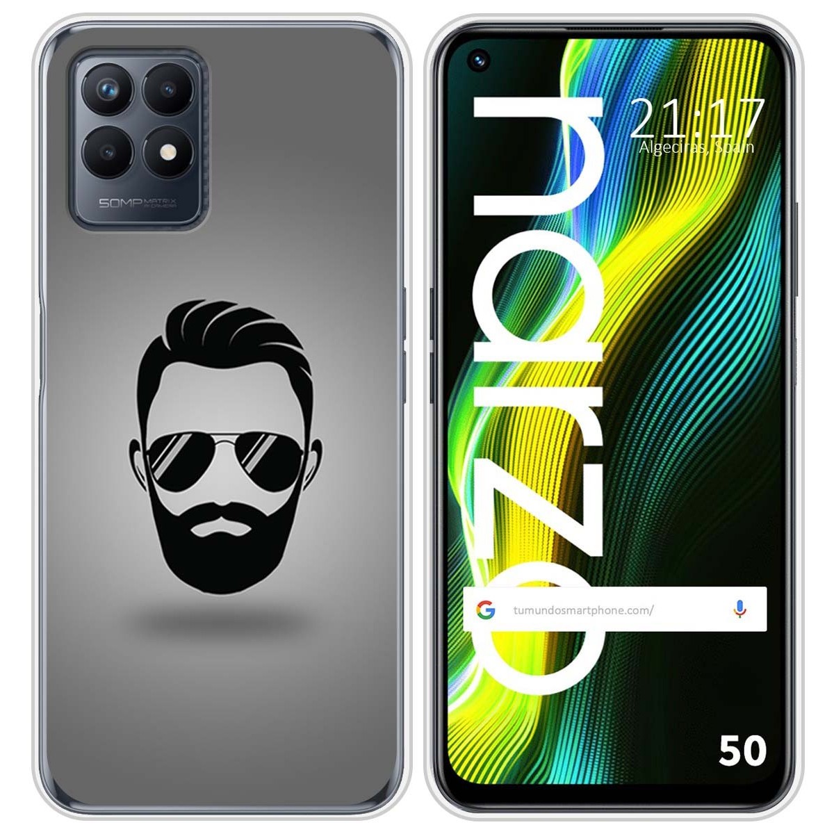 Funda Silicona para Realme Narzo 50 diseño Barba Dibujos
