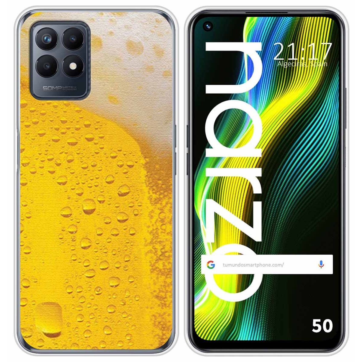 Funda Silicona para Realme Narzo 50 diseño Cerveza Dibujos