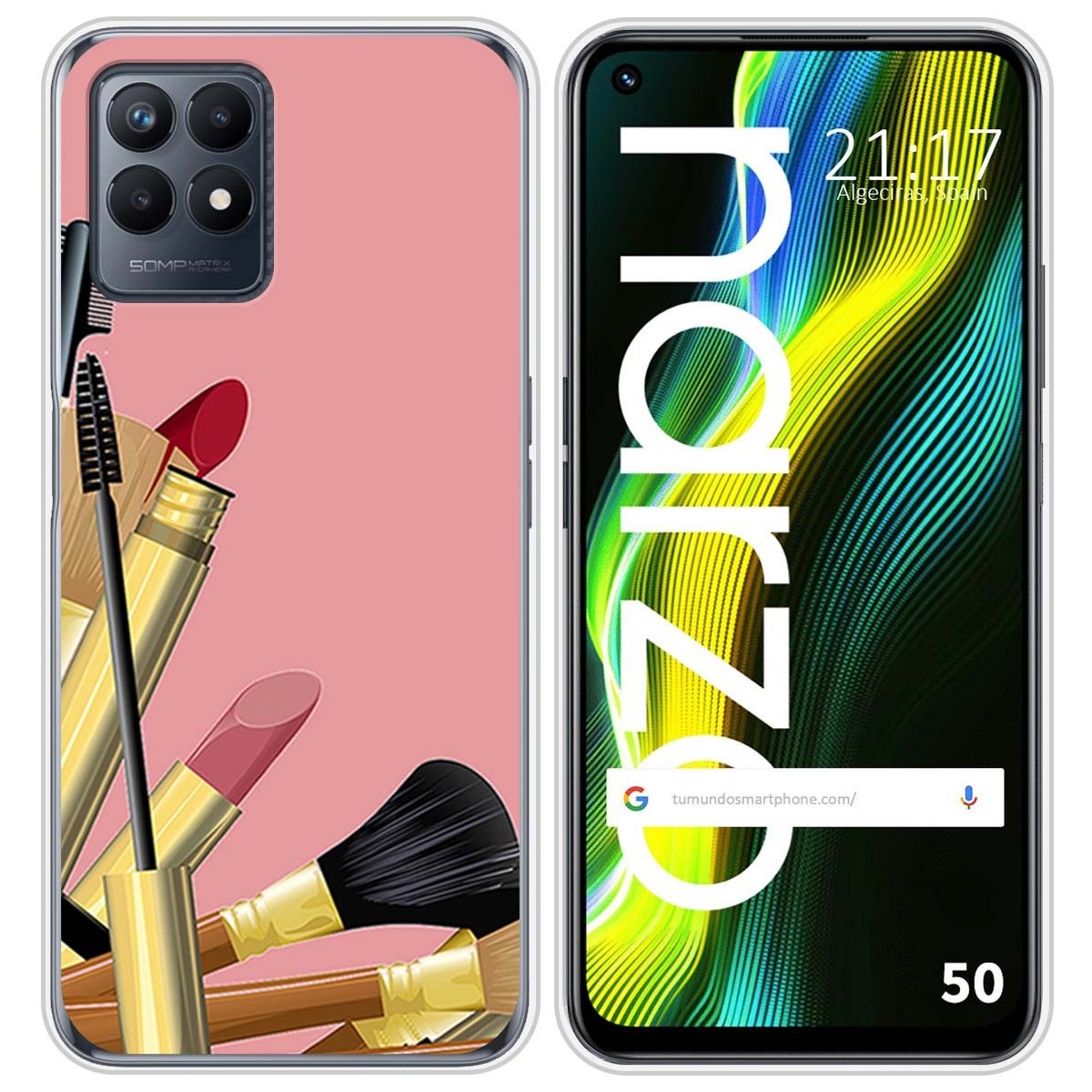 Funda Silicona para Realme Narzo 50 diseño Brochas Dibujos