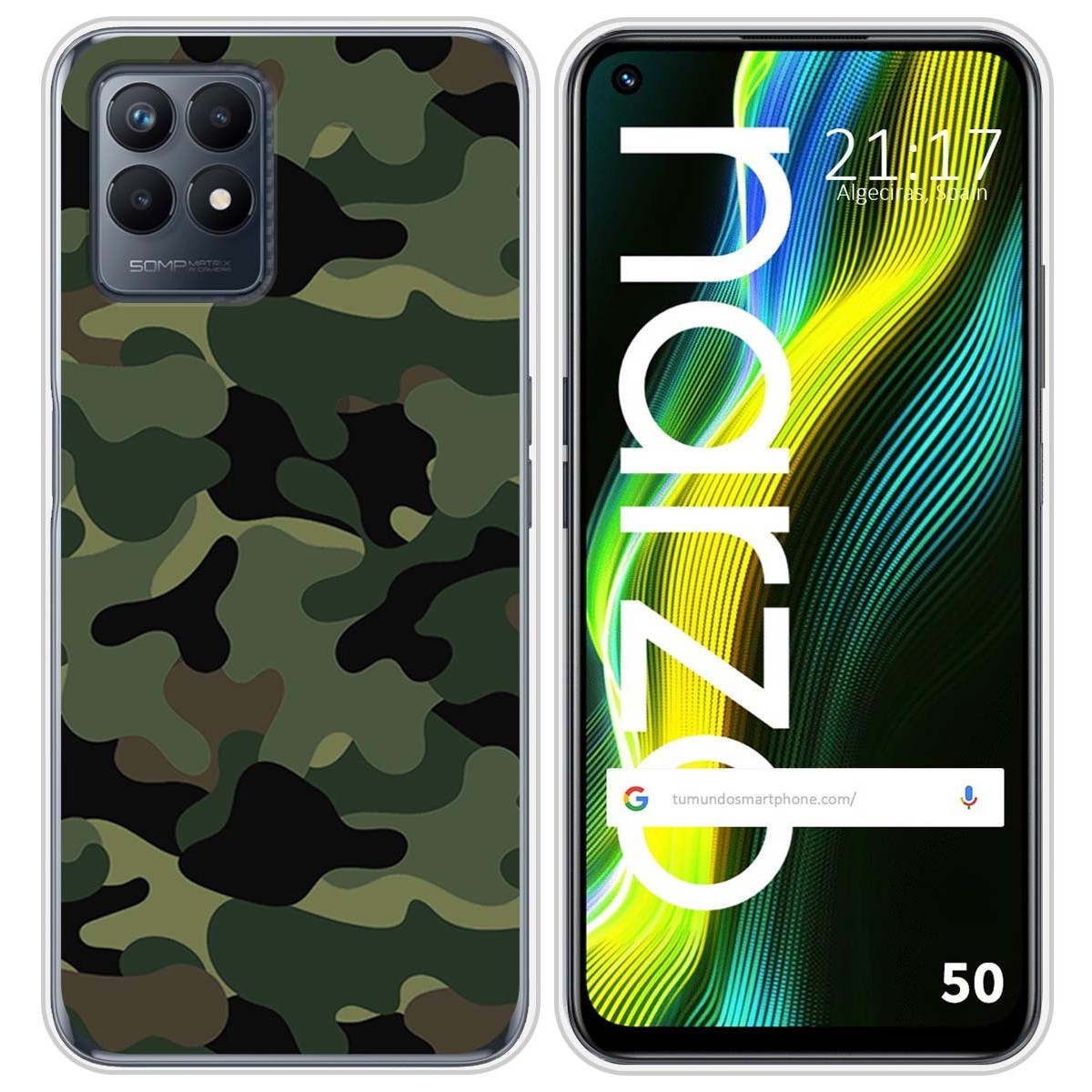 Funda Silicona para Realme Narzo 50 diseño Camuflaje Dibujos