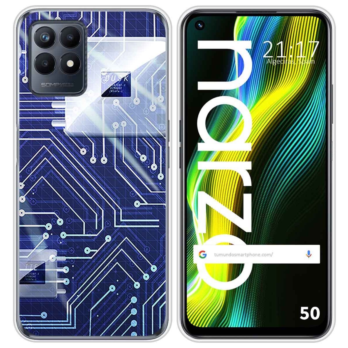 Funda Silicona para Realme Narzo 50 diseño Circuito Dibujos