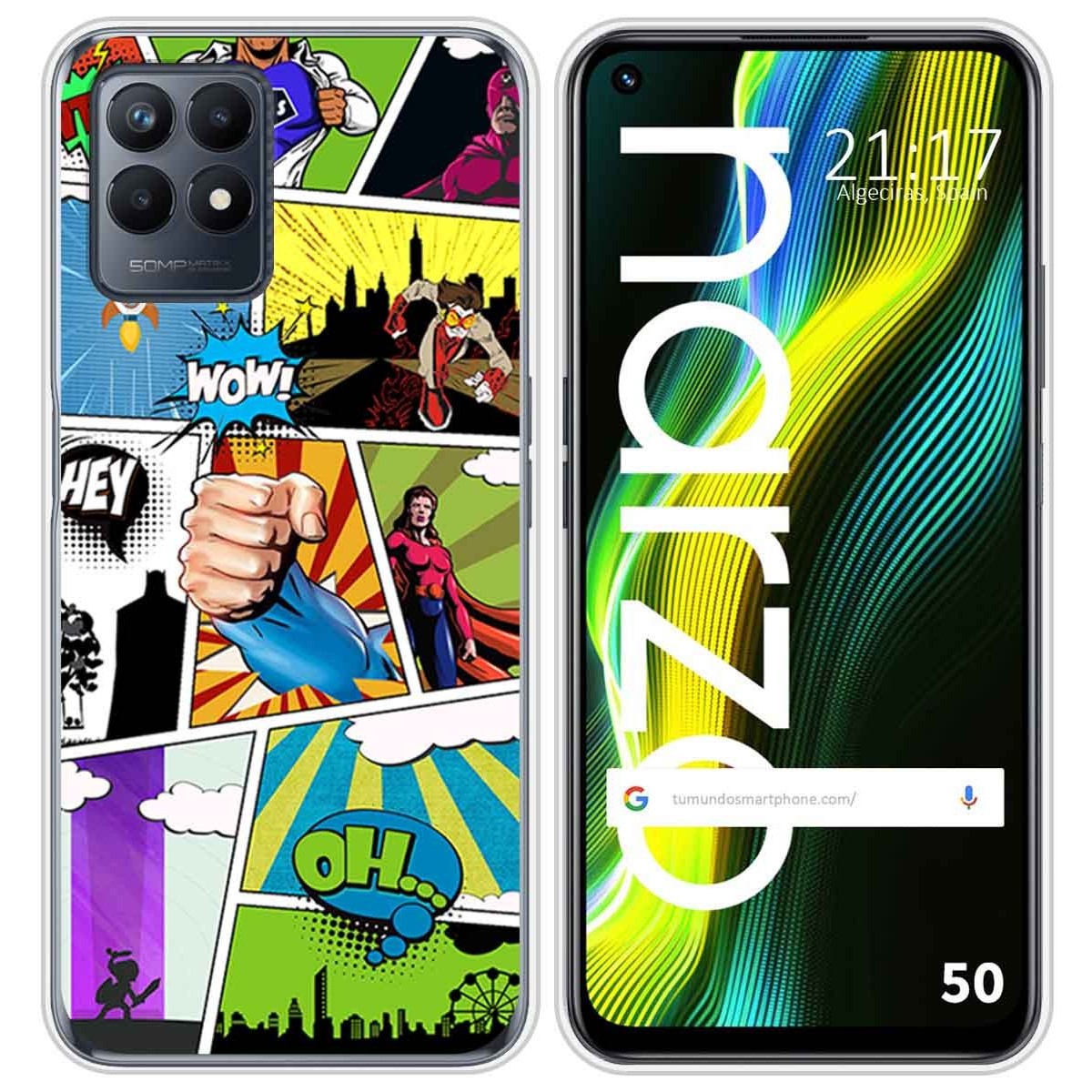 Funda Silicona para Realme Narzo 50 diseño Comic Dibujos