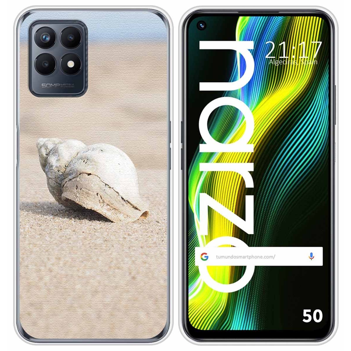 Funda Silicona para Realme Narzo 50 diseño Concha Dibujos