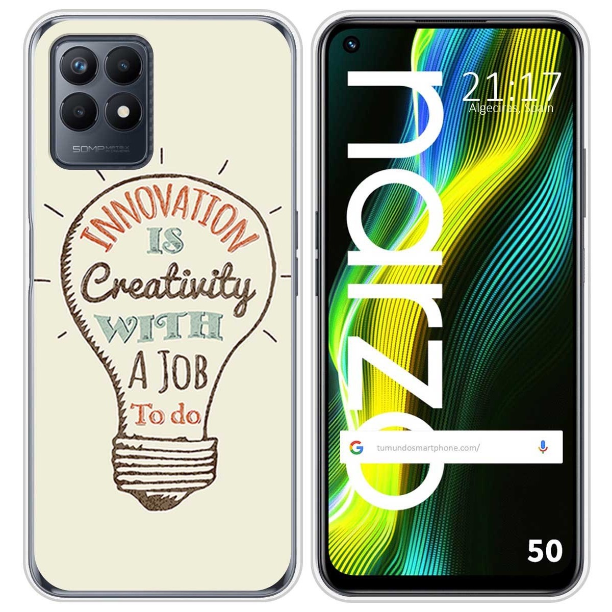 Funda Silicona para Realme Narzo 50 diseño Creativity Dibujos