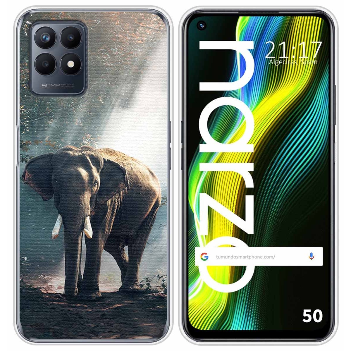 Funda Silicona para Realme Narzo 50 diseño Elefante Dibujos