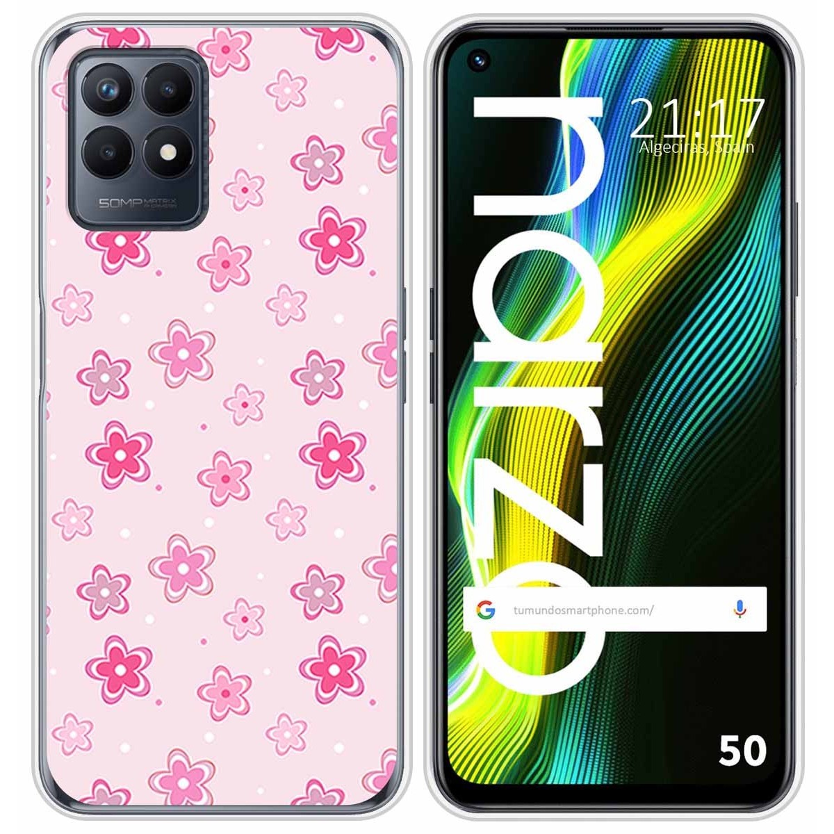 Funda Silicona para Realme Narzo 50 diseño Flores Dibujos