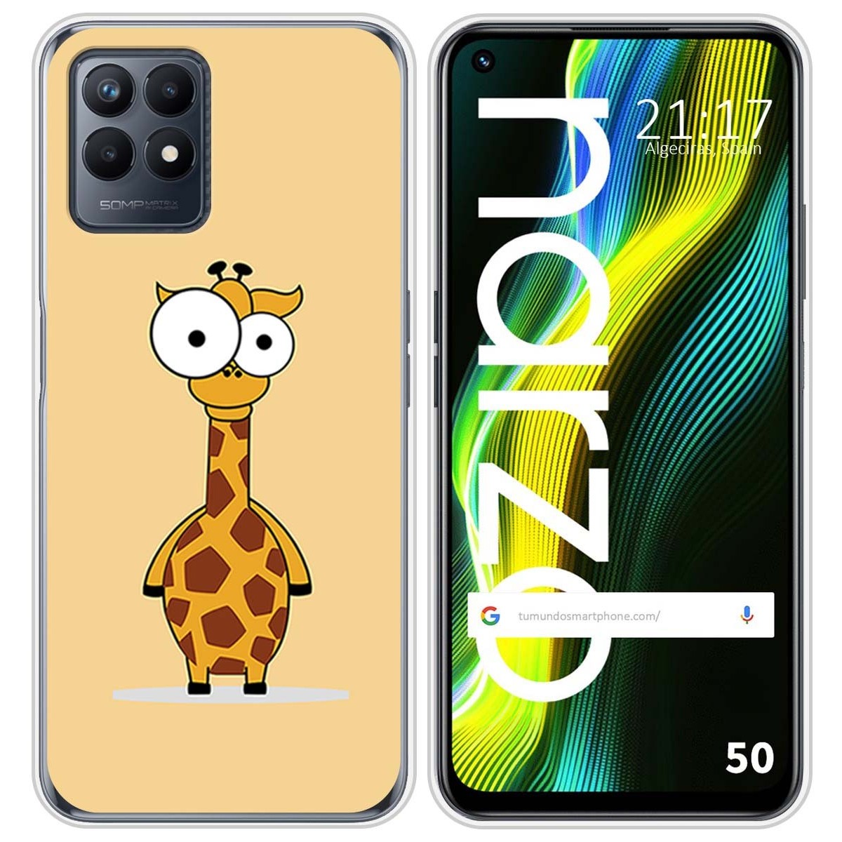 Funda Silicona para Realme Narzo 50 diseño Jirafa Dibujos
