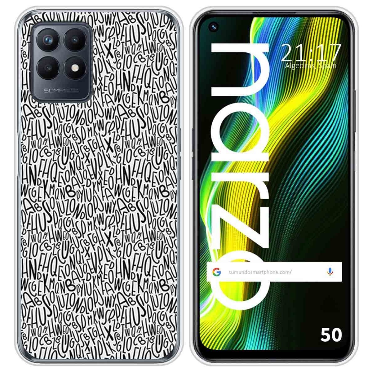 Funda Silicona para Realme Narzo 50 diseño Letras Dibujos