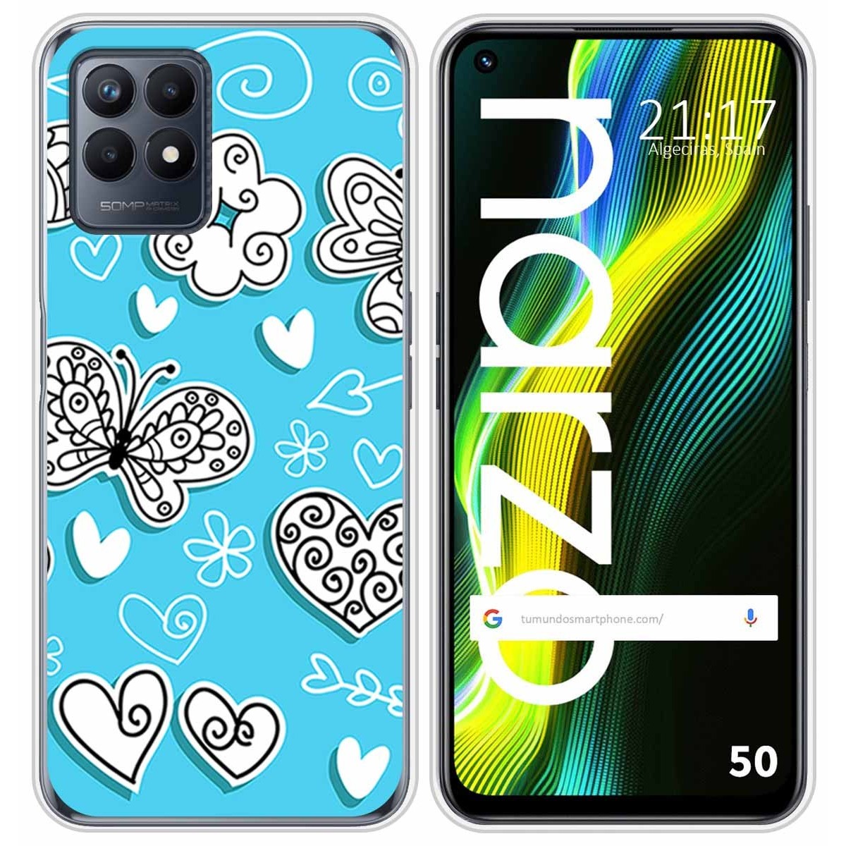 Funda Silicona para Realme Narzo 50 diseño Mariposas Dibujos