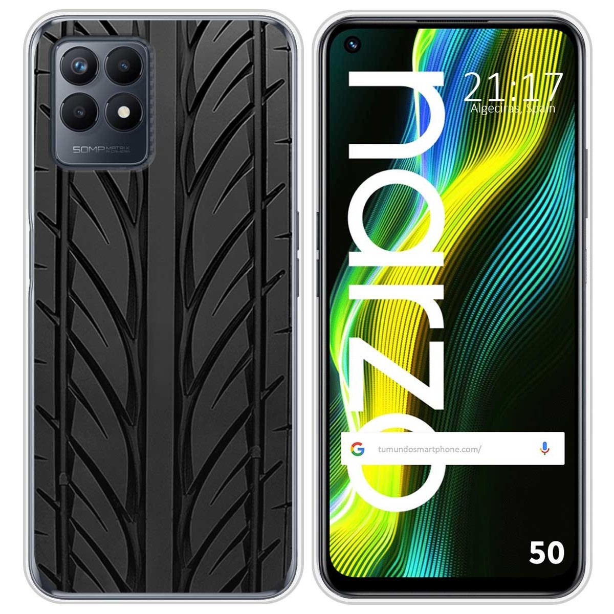 Funda Silicona para Realme Narzo 50 diseño Neumatico Dibujos