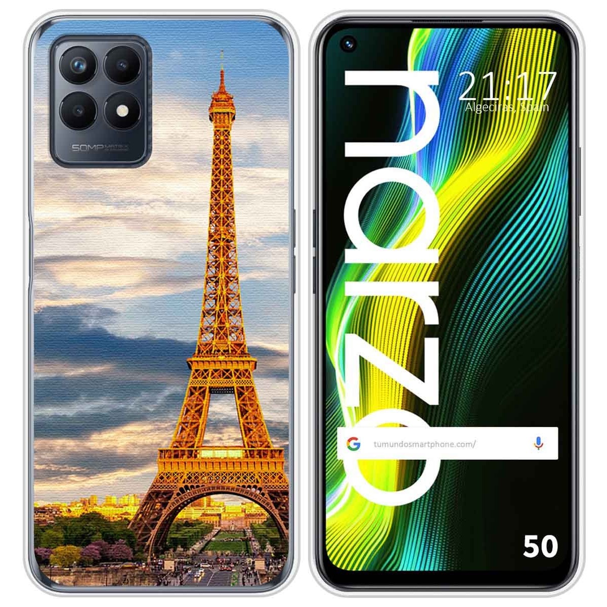 Funda Silicona para Realme Narzo 50 diseño Paris Dibujos