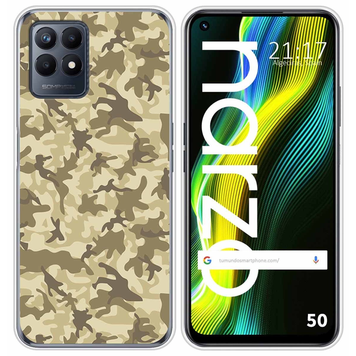 Funda Silicona para Realme Narzo 50 diseño Sand Camuflaje Dibujos