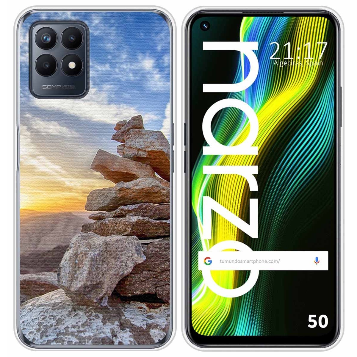 Funda Silicona para Realme Narzo 50 diseño Sunset Dibujos