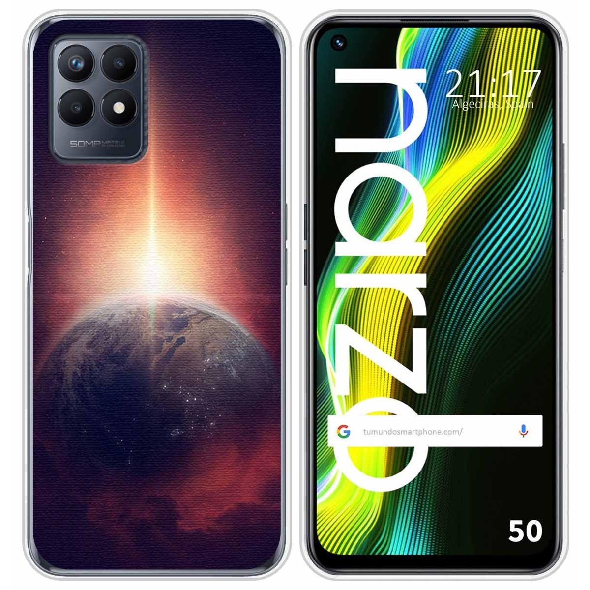 Funda Silicona para Realme Narzo 50 diseño Tierra Dibujos