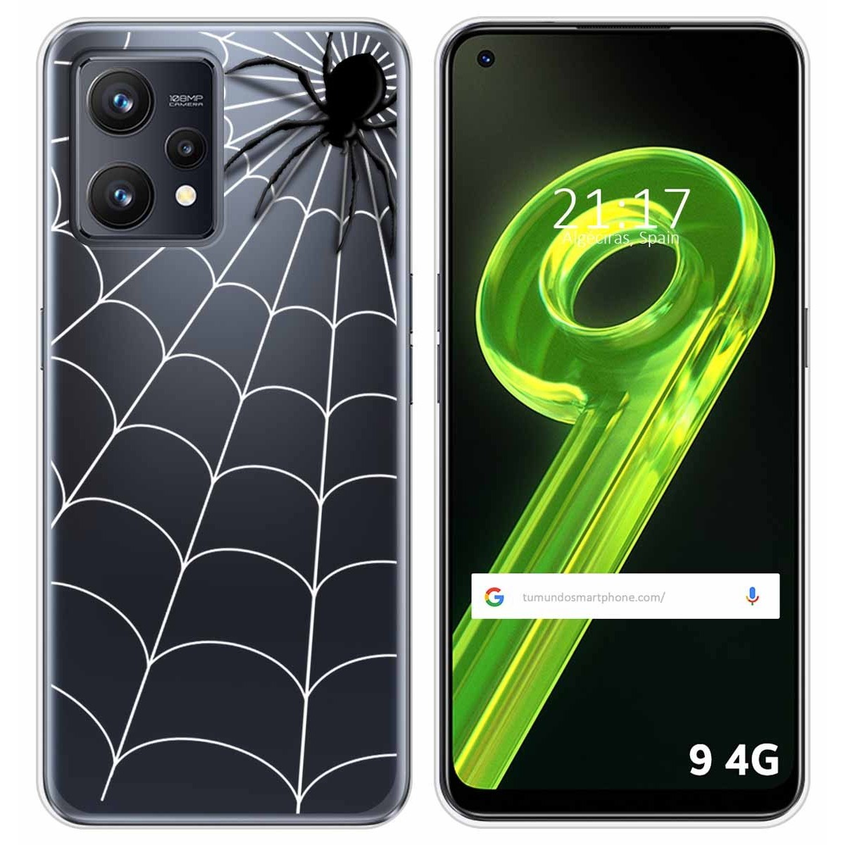 Funda Silicona Transparente para Realme 9 4G diseño Araña Dibujos