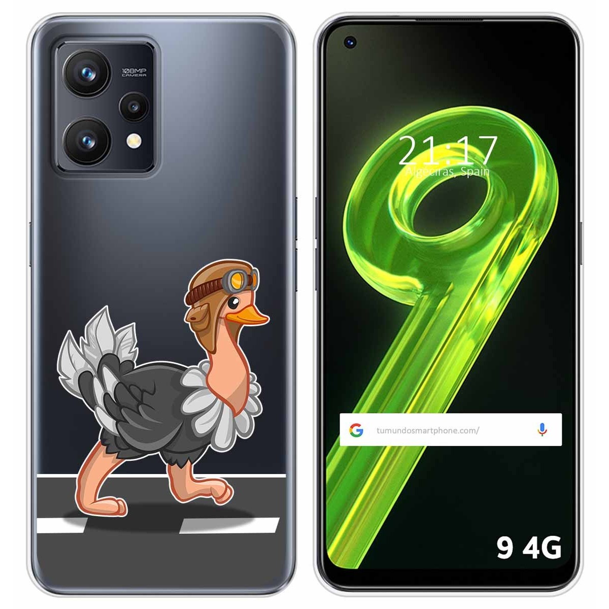 Funda Silicona Transparente para Realme 9 4G diseño Avestruz Dibujos