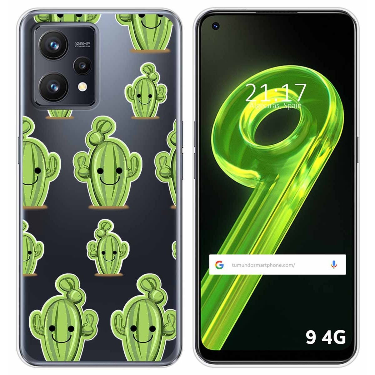 Funda Silicona Transparente para Realme 9 4G diseño Cactus Dibujos