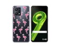 Funda Silicona Transparente para Realme 9 4G diseño Flamenco Dibujos