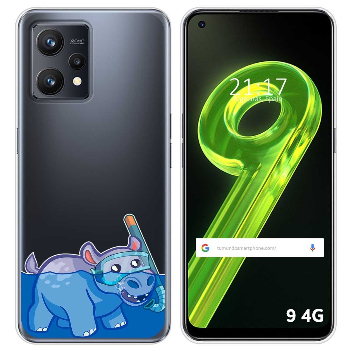 Funda Silicona Transparente para Realme 9 4G diseño Hipo Dibujos
