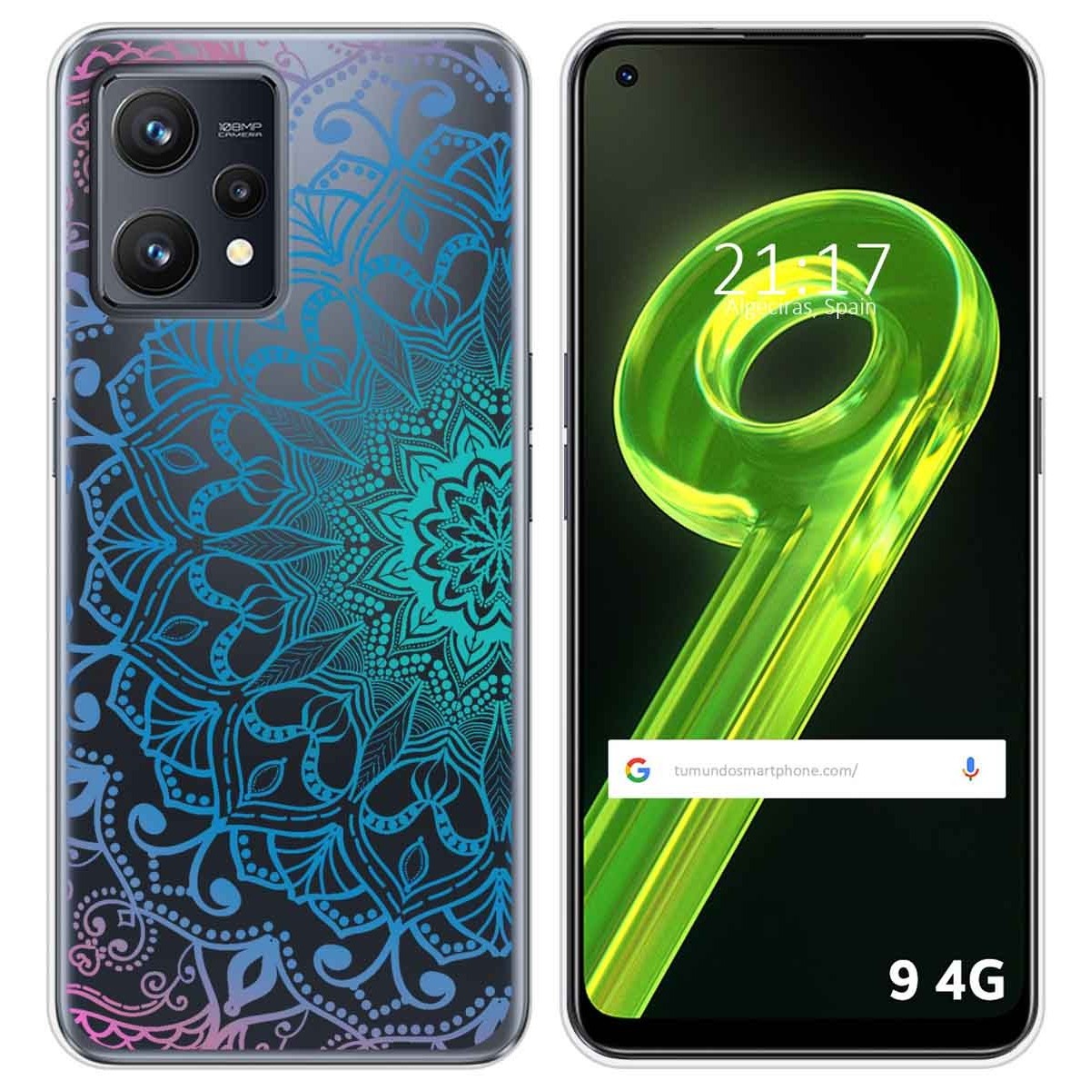 Funda Silicona Transparente para Realme 9 4G diseño Mandala Dibujos