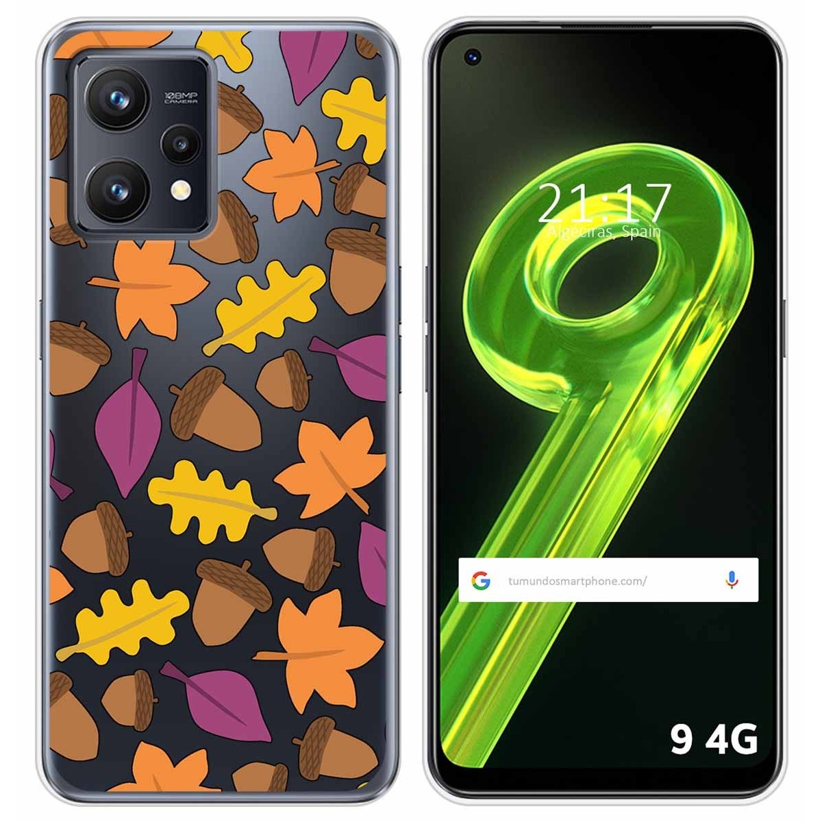 Funda Silicona Transparente para Realme 9 4G diseño Otoño Dibujos