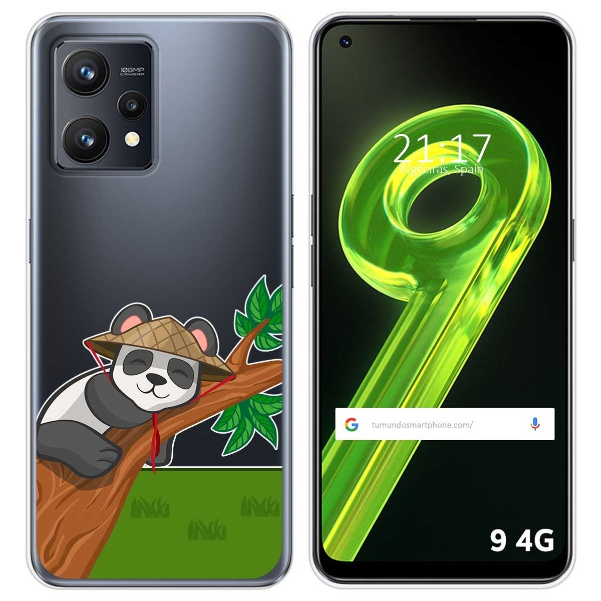 Funda Silicona Transparente para Realme 9 4G diseño Panda Dibujos