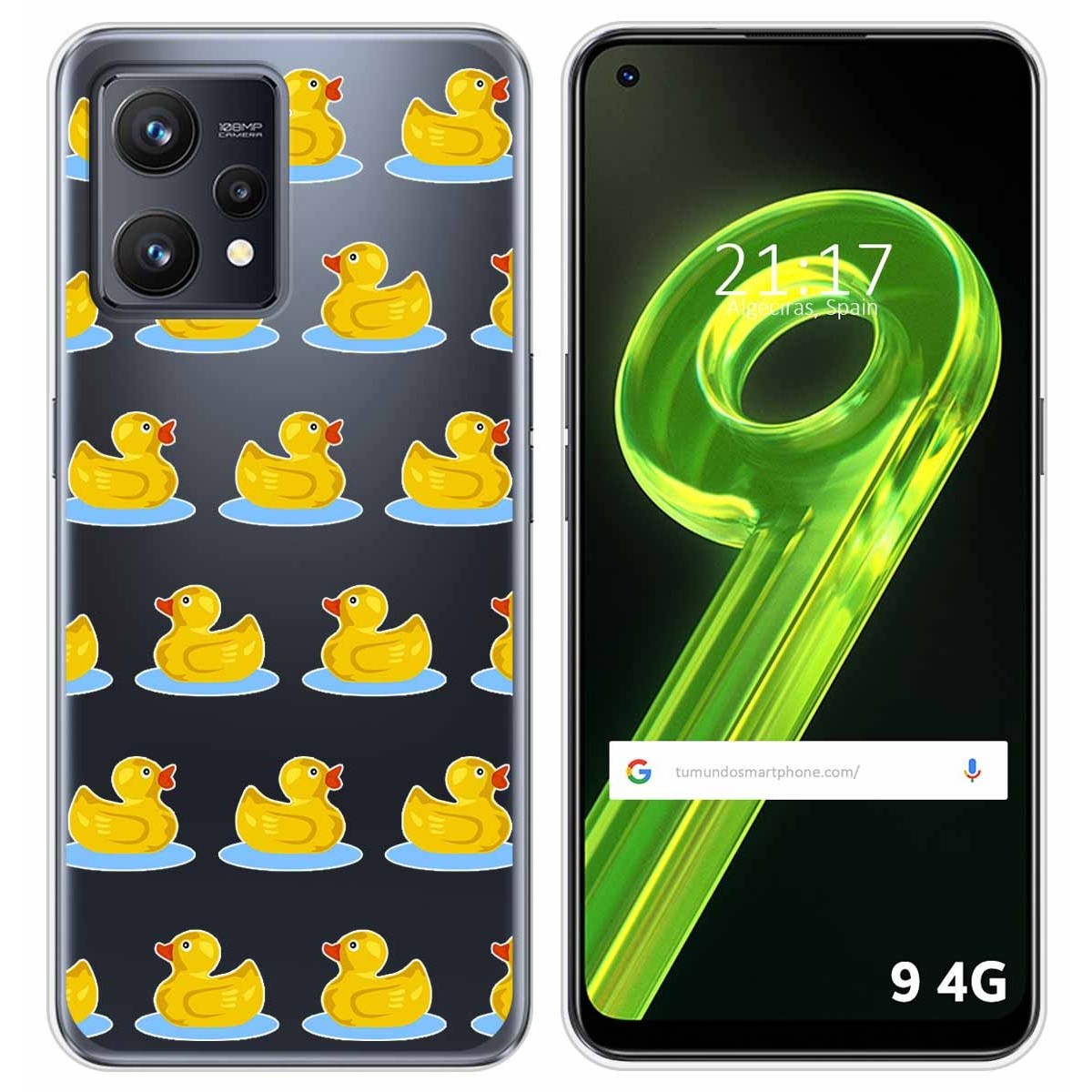 Funda Silicona Transparente para Realme 9 4G diseño Pato Dibujos