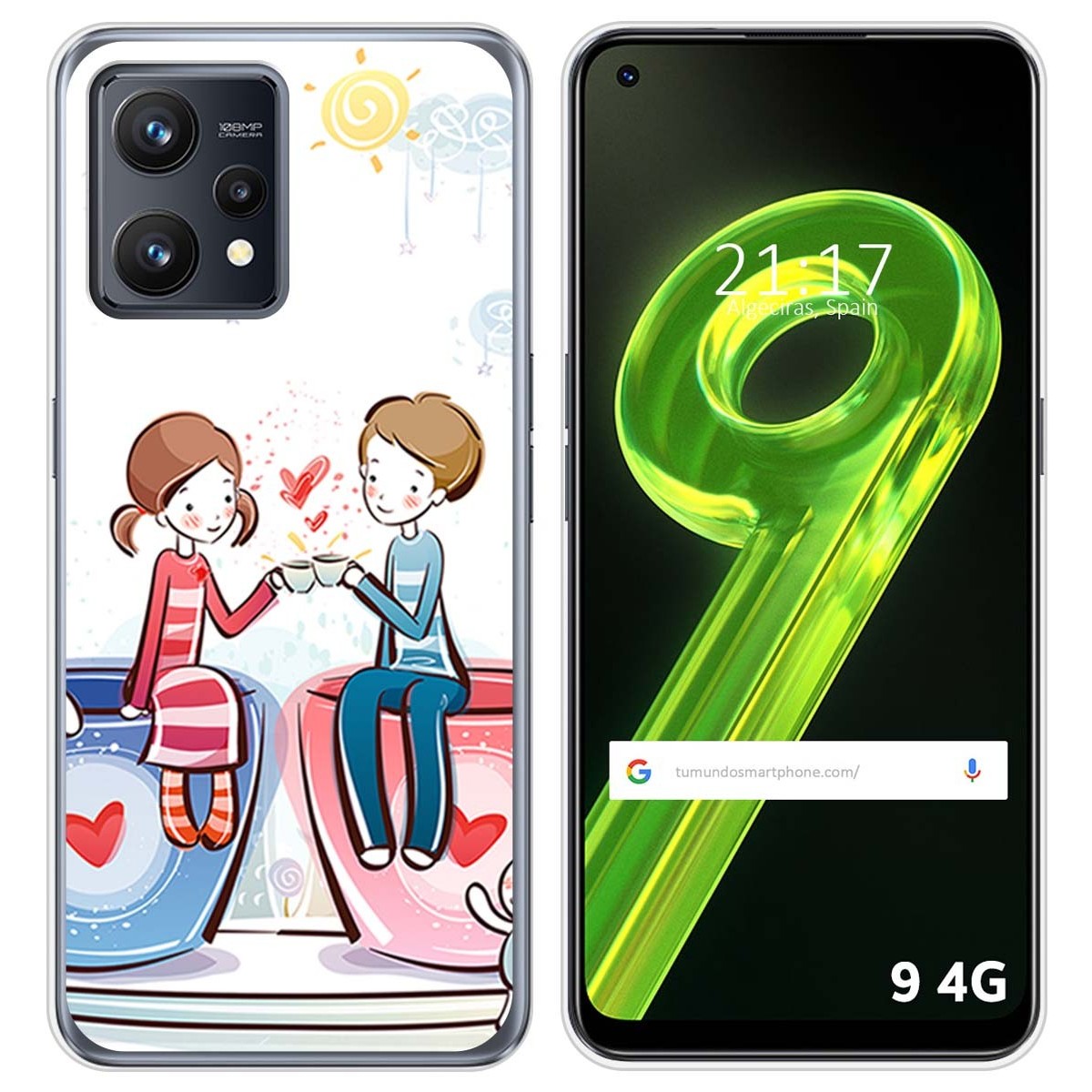 Funda Silicona para Realme 9 4G diseño Café Dibujos