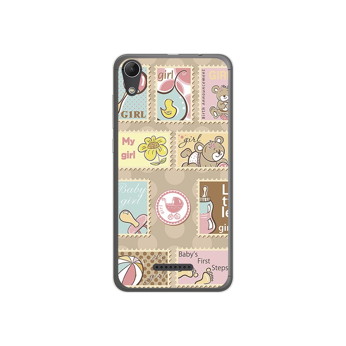 Funda Gel Tpu para Wiko Lenny4 Diseño Sellos Dibujos