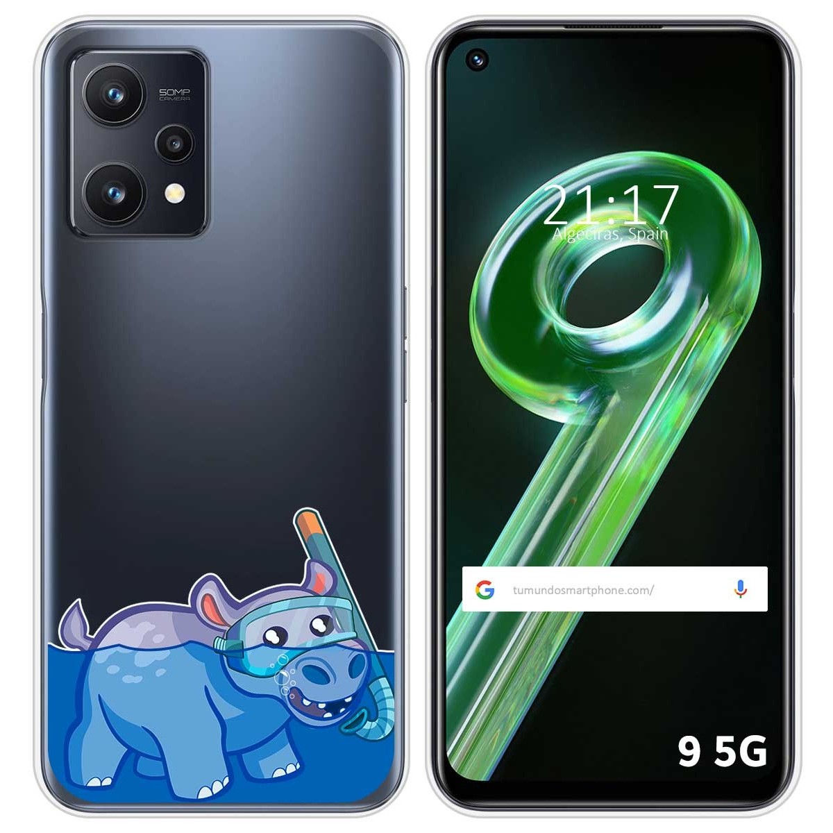 Funda Silicona Transparente para Realme 9 5G diseño Hipo Dibujos