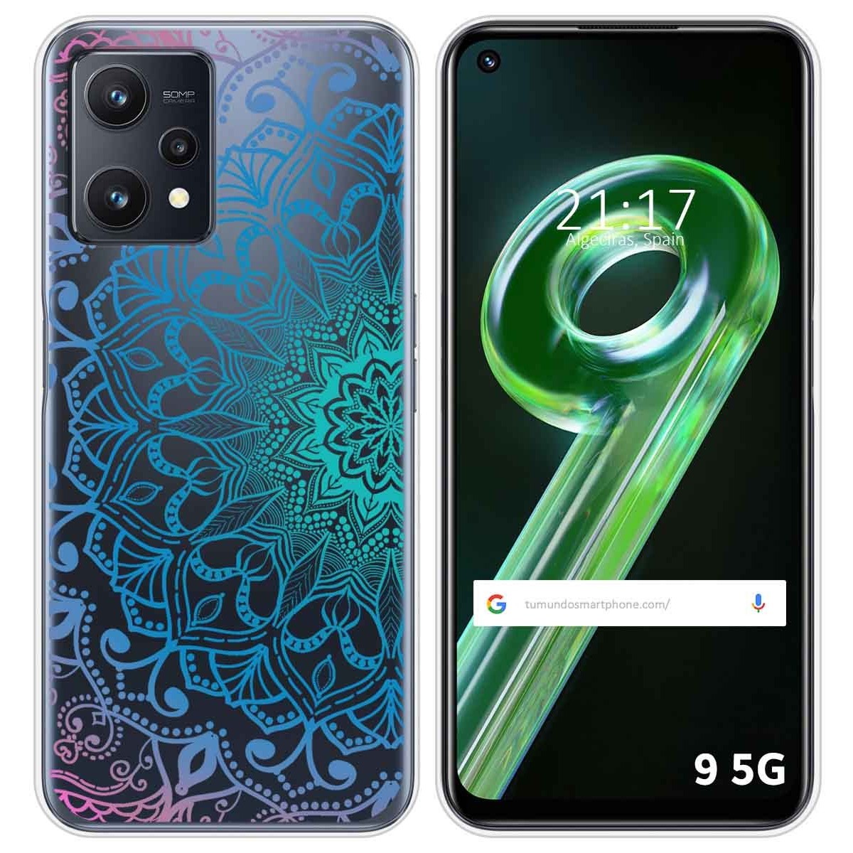 Funda Silicona Transparente para Realme 9 5G diseño Mandala Dibujos
