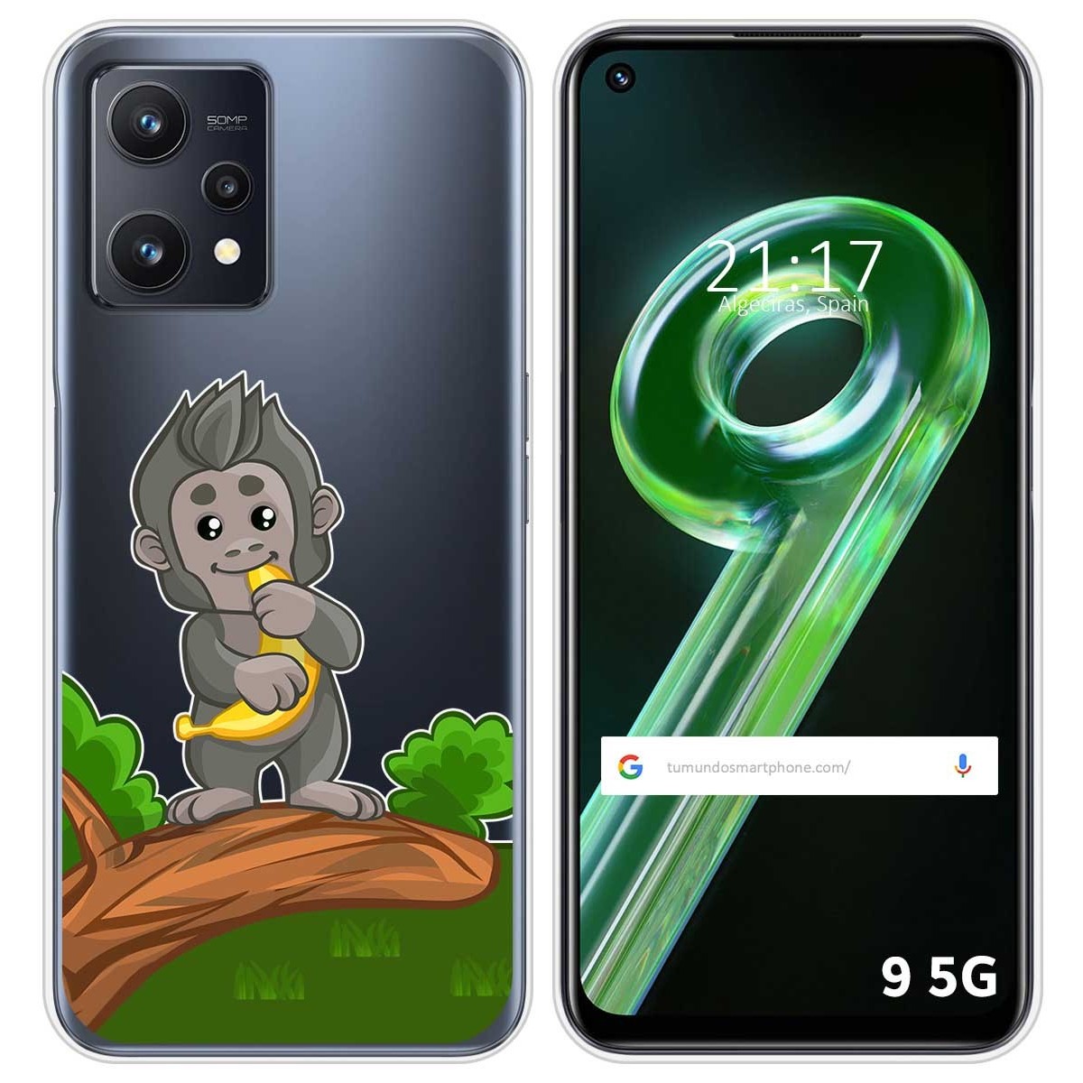 Funda Silicona Transparente para Realme 9 5G diseño Mono Dibujos