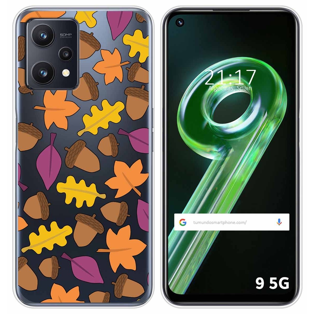 Funda Silicona Transparente para Realme 9 5G diseño Otoño Dibujos