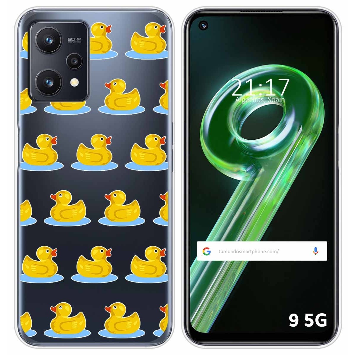Funda Silicona Transparente para Realme 9 5G diseño Pato Dibujos