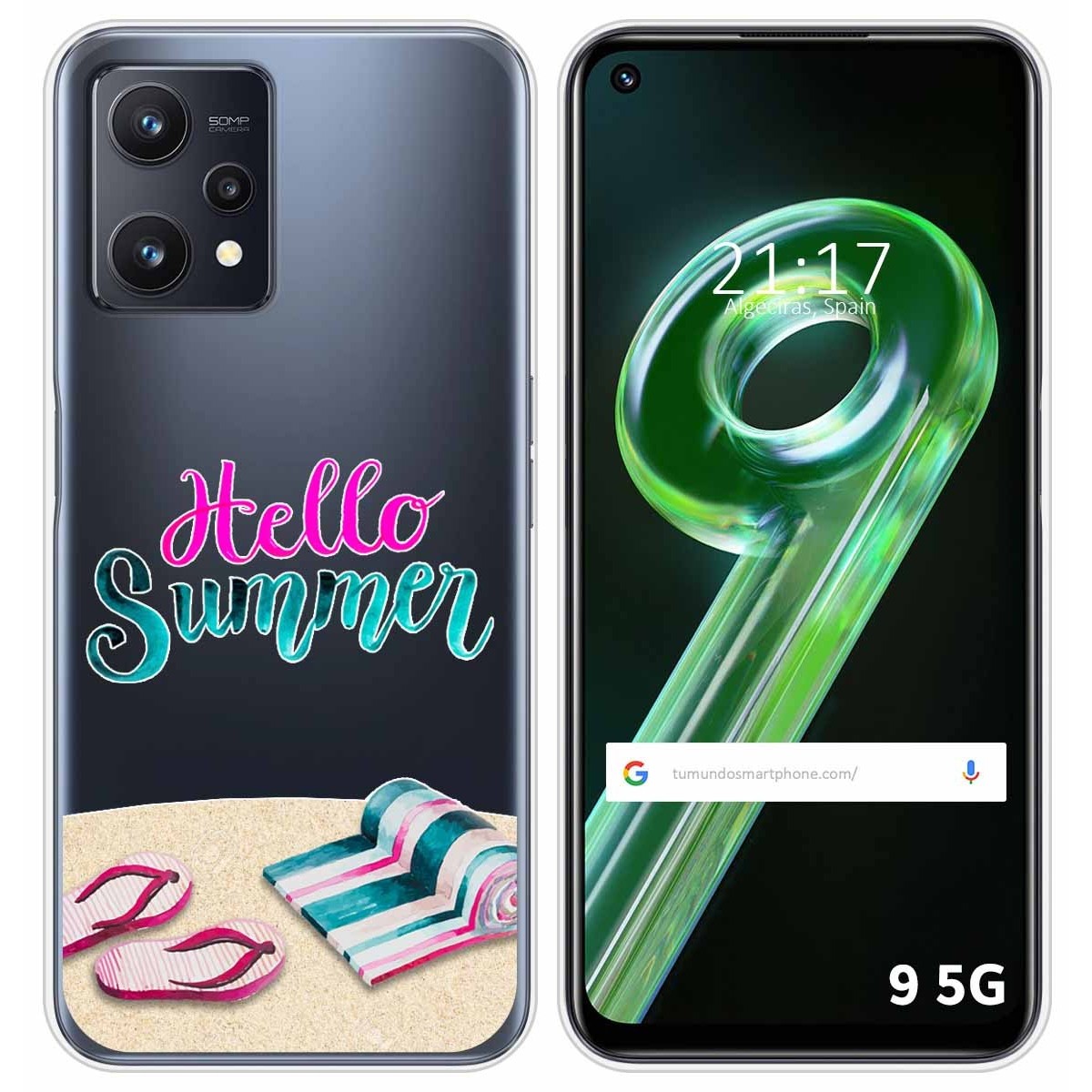 Funda Silicona Transparente para Realme 9 5G diseño Summer Dibujos