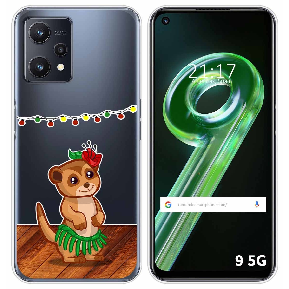 Funda Silicona Transparente para Realme 9 5G diseño Suricata Dibujos
