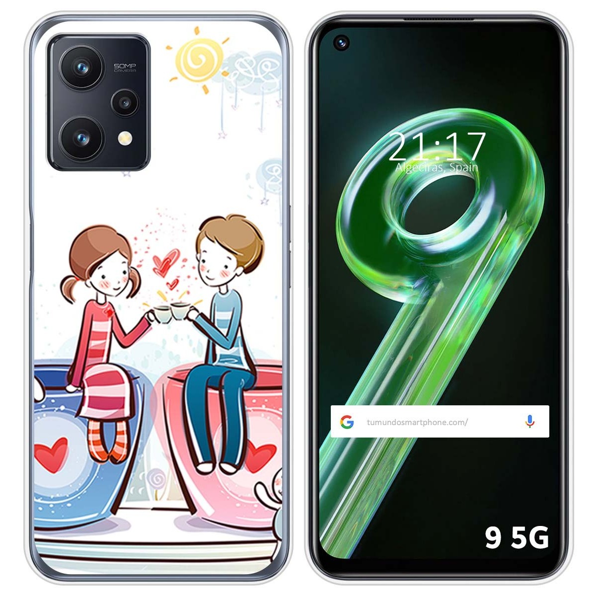 Funda Silicona para Realme 9 5G diseño Café Dibujos