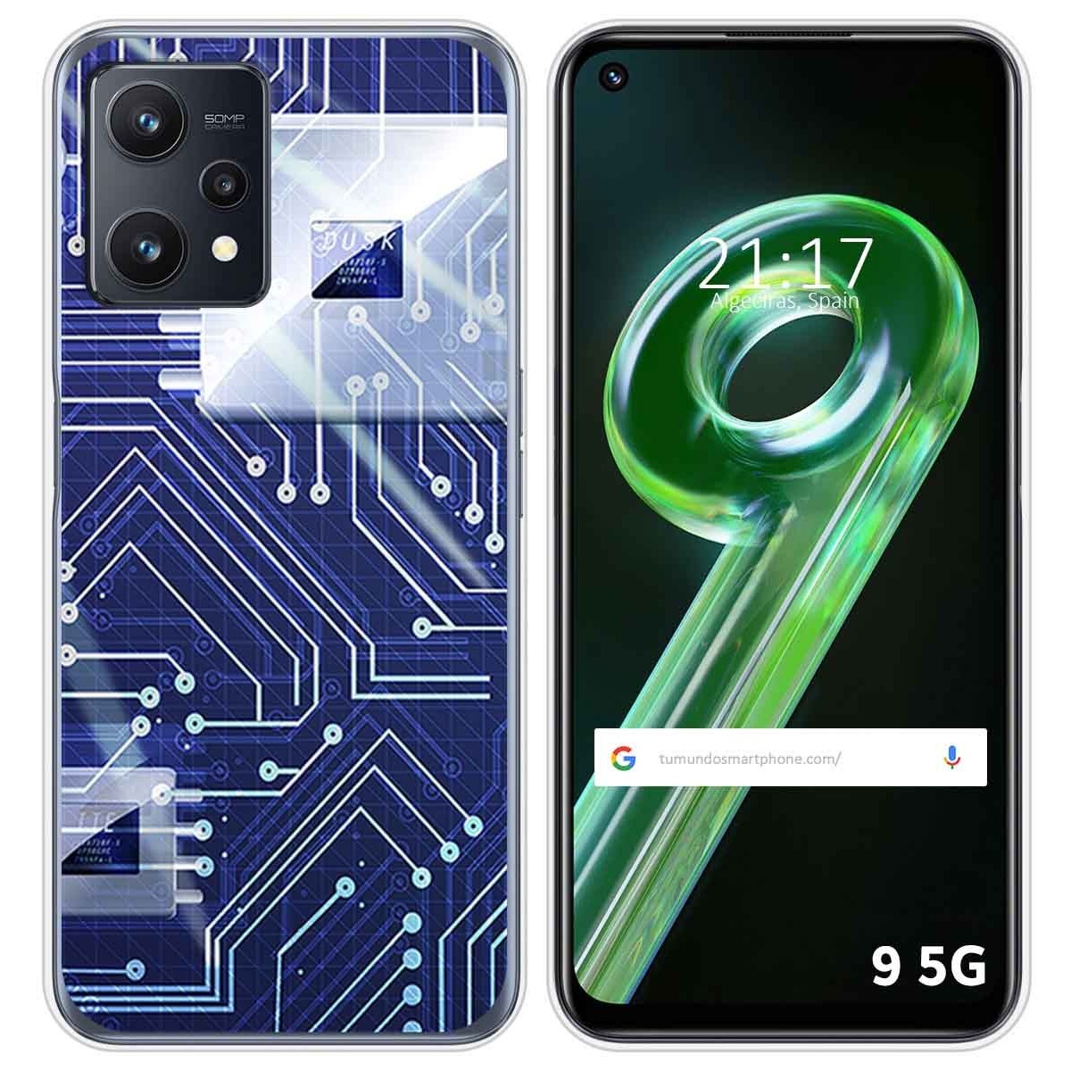 Funda Silicona para Realme 9 5G diseño Circuito Dibujos