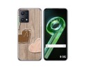Funda Silicona para Realme 9 5G diseño Corazones Madera Dibujos
