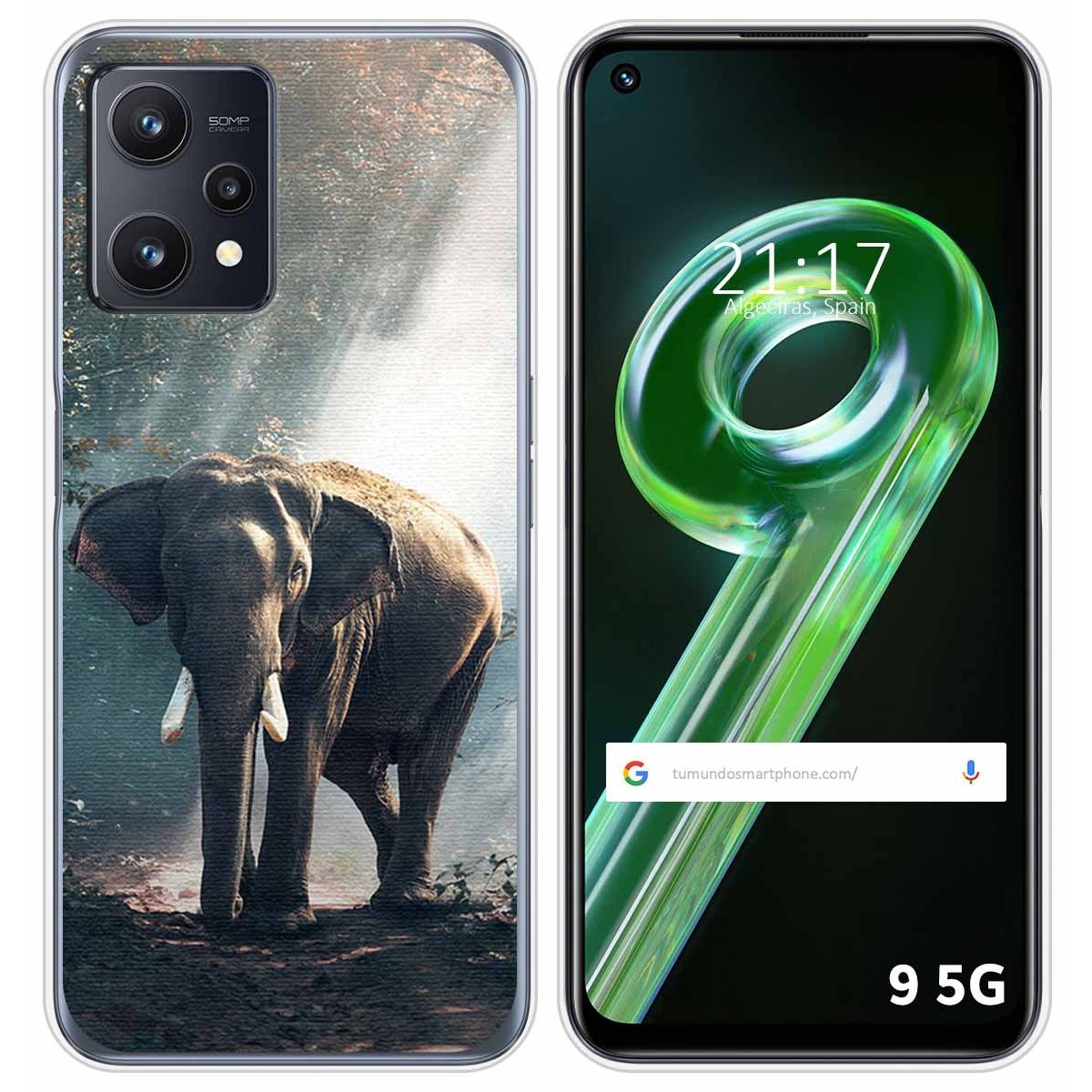 Funda Silicona para Realme 9 5G diseño Elefante Dibujos