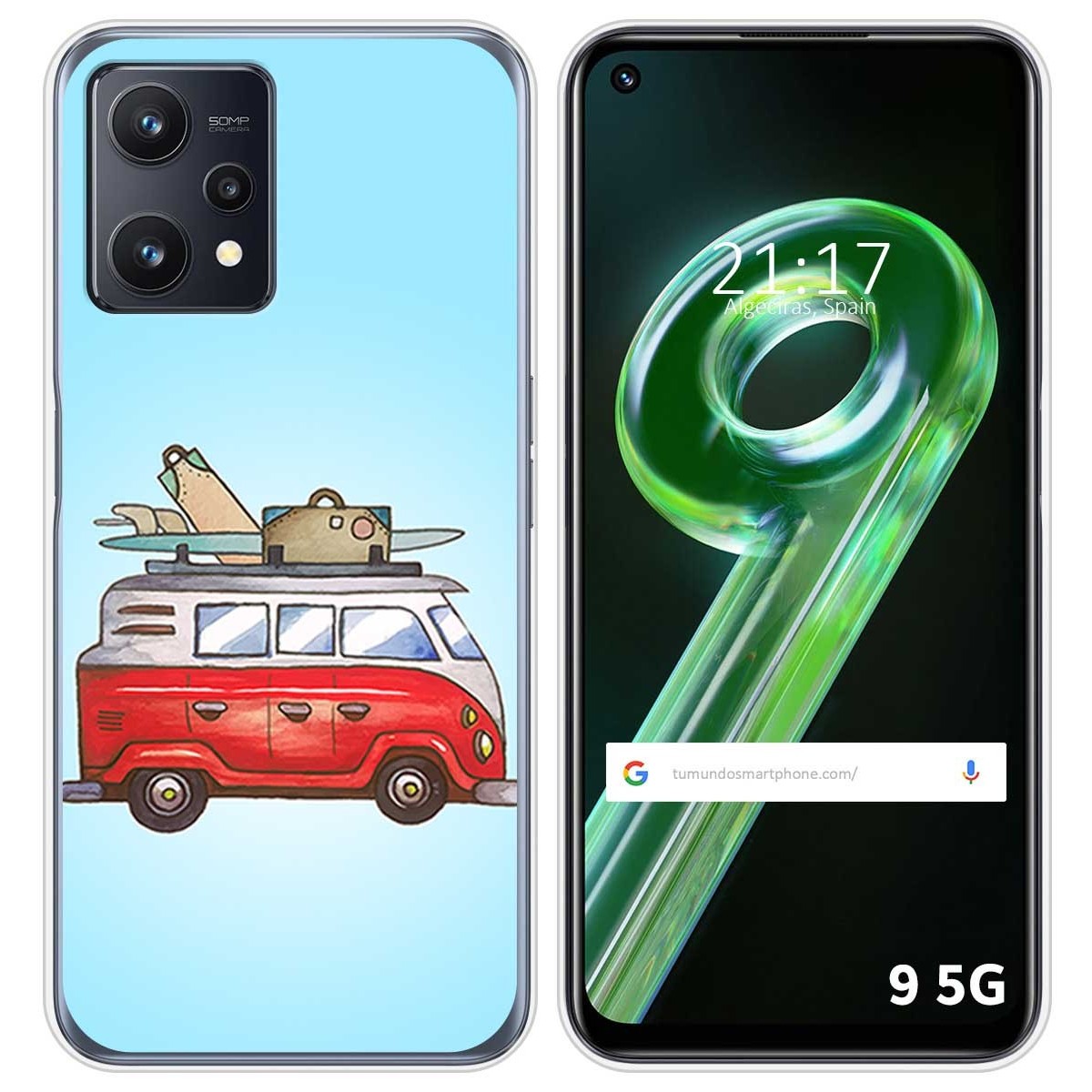 Funda Silicona para Realme 9 5G diseño Furgoneta Dibujos