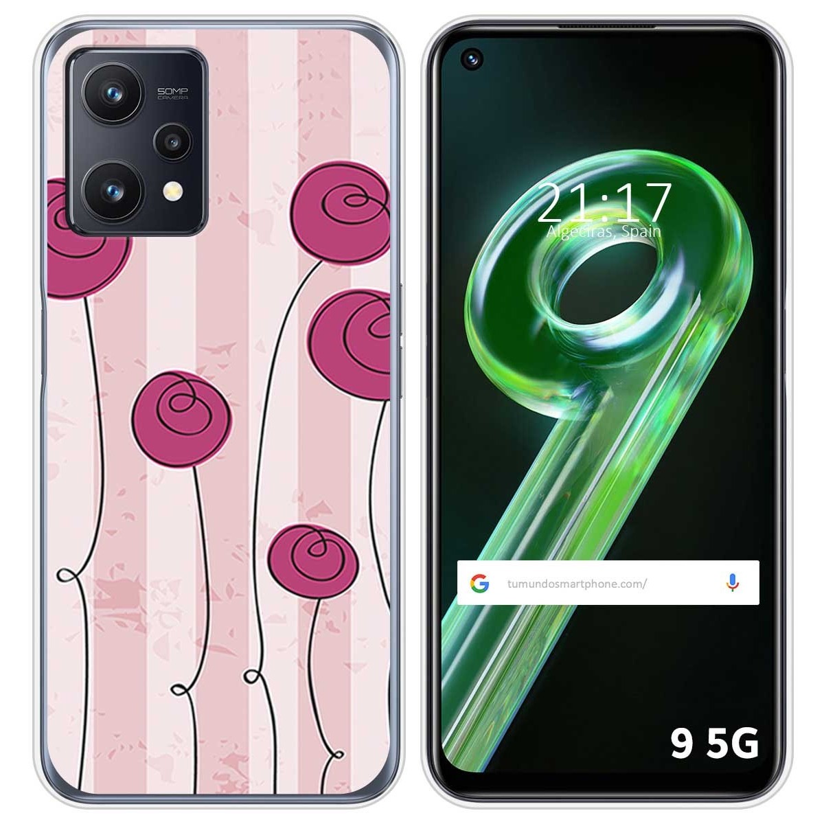 Funda Silicona para Realme 9 5G diseño Flores Vintage Dibujos