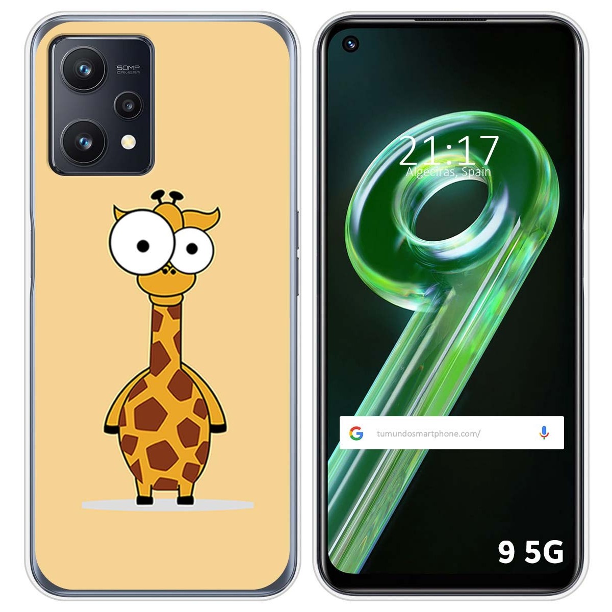 Funda Silicona para Realme 9 5G diseño Jirafa Dibujos