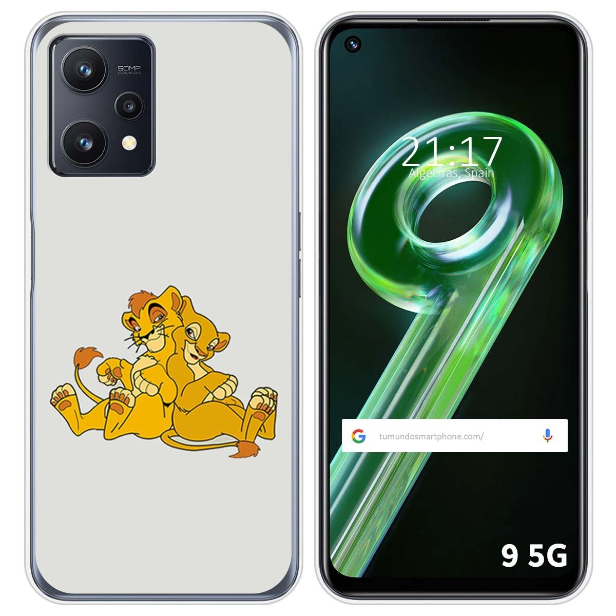 Funda Silicona para Realme 9 5G diseño Leones Dibujos