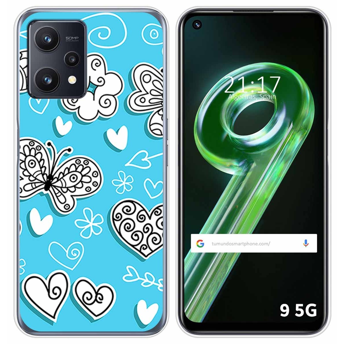 Funda Silicona para Realme 9 5G diseño Mariposas Dibujos